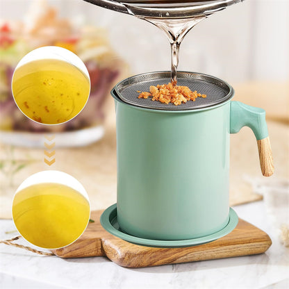 1.4 Litter Stainless Steel Kitchen Oil Filter Pot