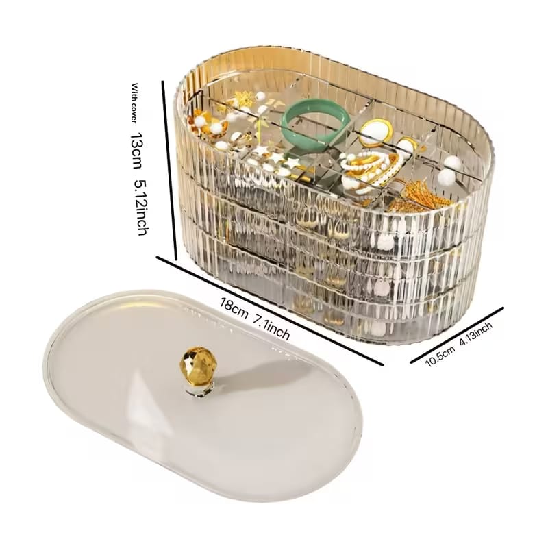Portable Multiplayer Dustproof Jewelry Organizer Box