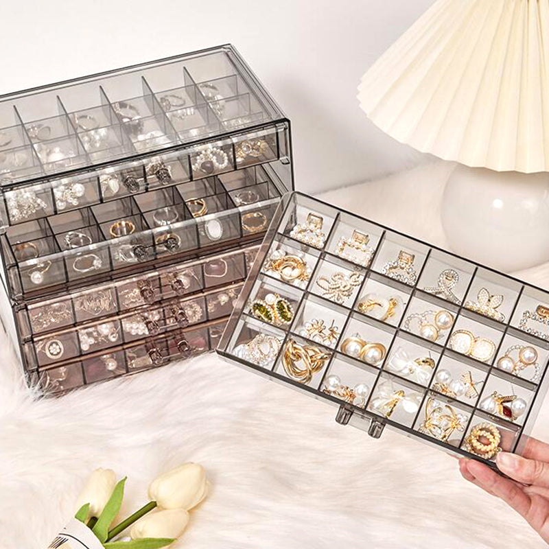 72 – Grids Drawer Transparent Jewellery Box