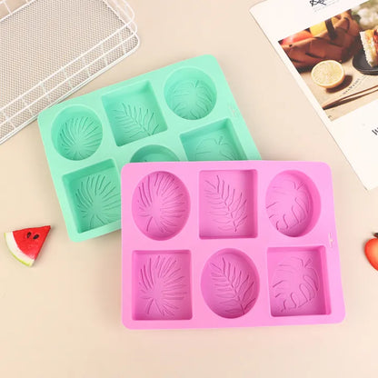6-Cavity Tropical Leaf Silicone Mold Used For DIY Soap