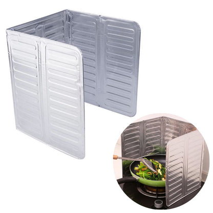 Foldable Aluminum Stove Splatter Guard – Oil Splash Shield for Cooking, Frying & Kitchen Heat Insulation