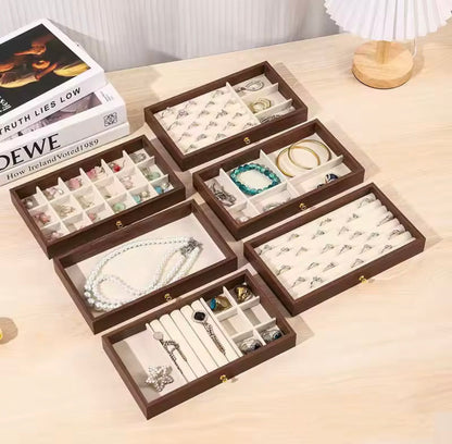 3 Layer Acrylic Wooden Jewelry Organizer