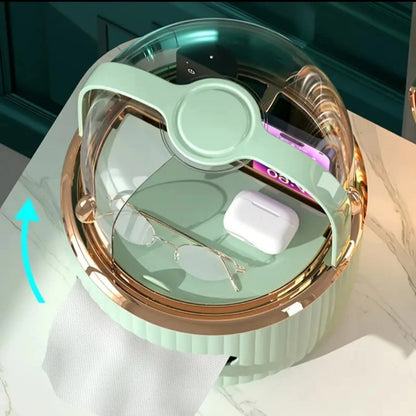 Multi-functional Desktop Tissue Box Organizers With Storage Compartments.