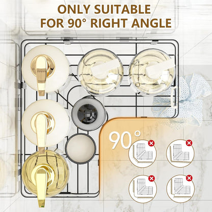 Set Of 5 Mesh Shower Shelves, Multipurpose Wall Storage Racks Stainless Steel Bathroom Corner Baskets