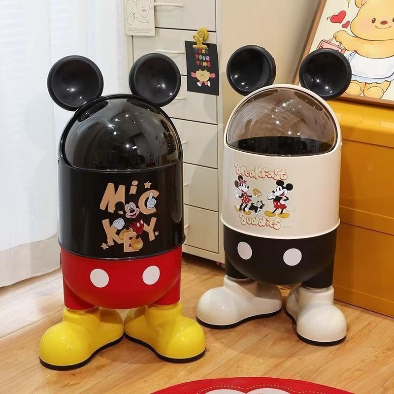 Disney Mickey Cute Trash Can Kitchen Storage Specialty Office Portable Paper Bin
