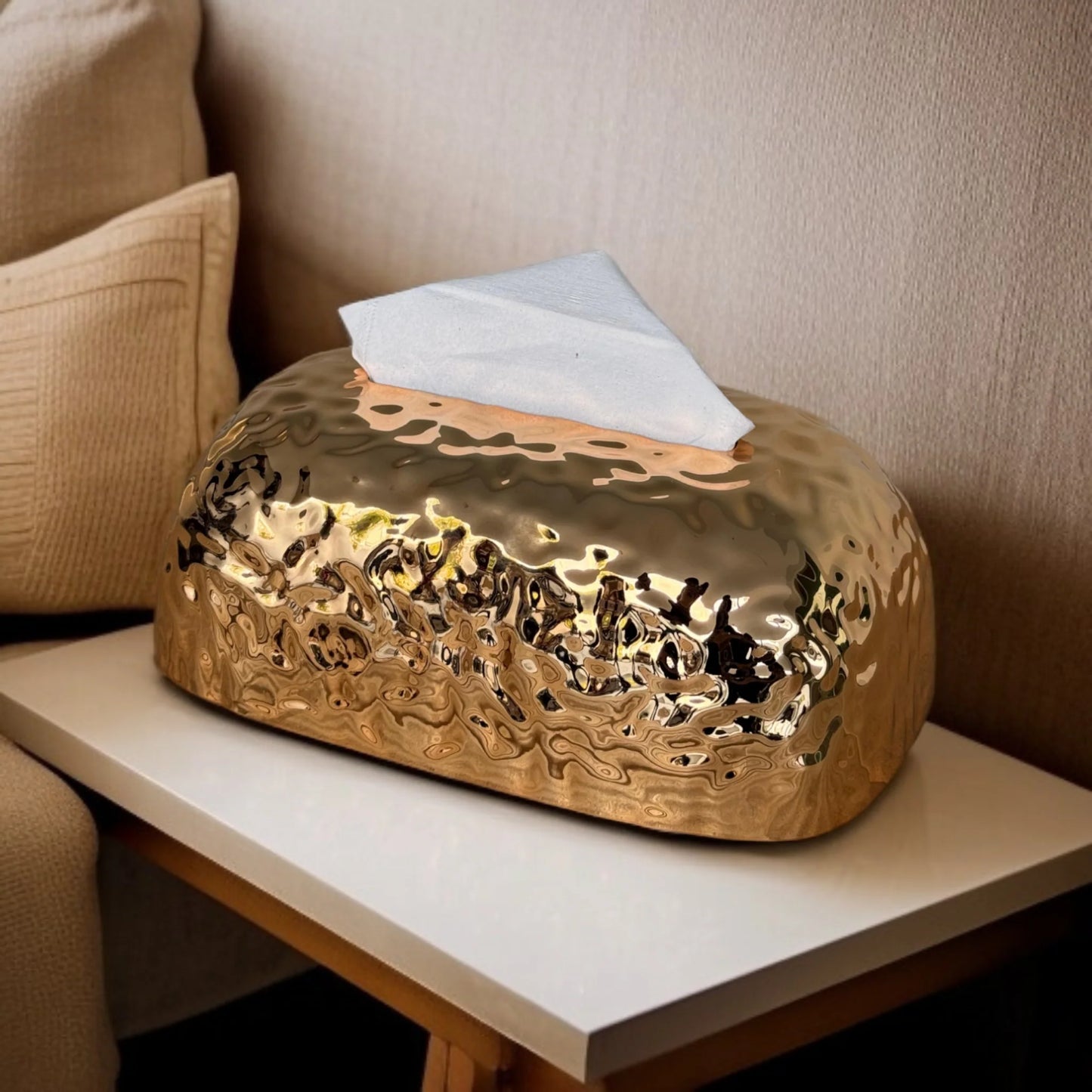 Luxury Golden Texture Tissue Box
