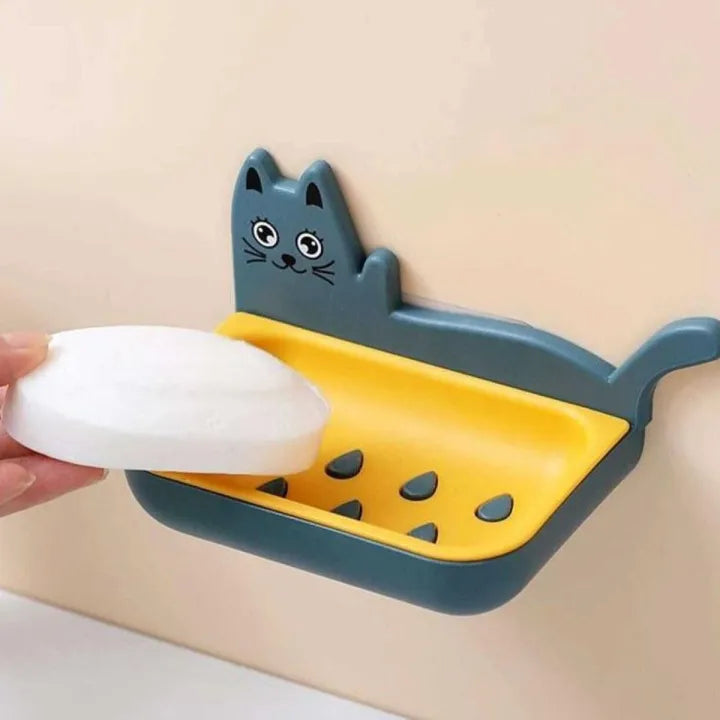 Cat Shape Wall Mounted Draining Soap Dish