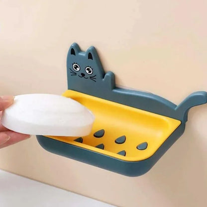 Cat Shape Wall Mounted Draining Soap Dish
