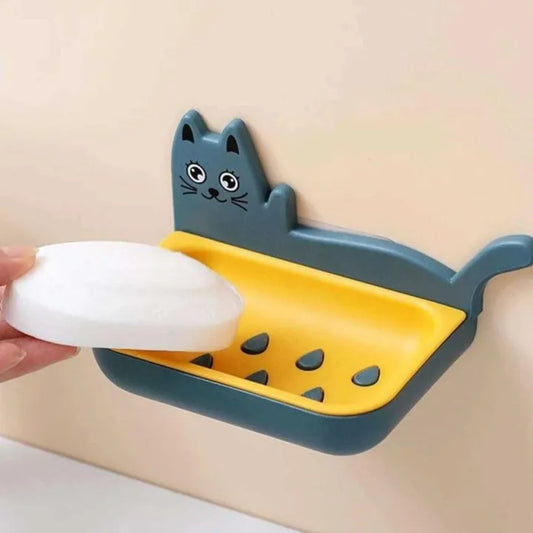 Cat Shape Wall Mounted Draining Soap Dish
