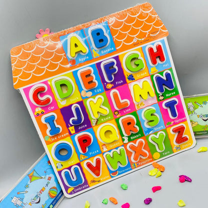 Wooden Learning Board with Alphabet Numeric and Characters