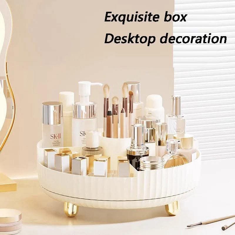 360° Rotating Luxury Cosmetic Organizer Tray – Makeup & Skincare Storage