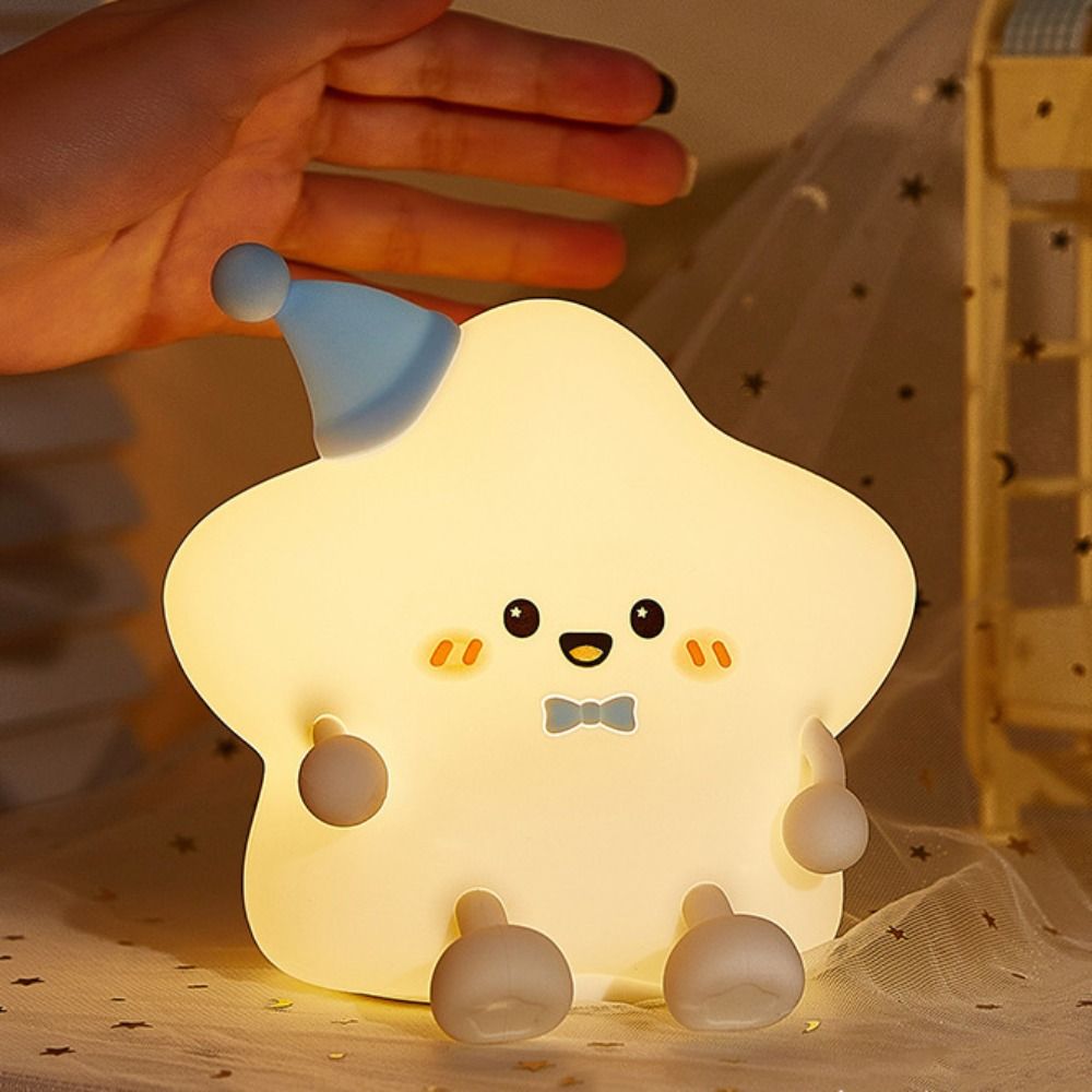 LED Star Night Light - Recahargeable Silicone Touch Table Lamp