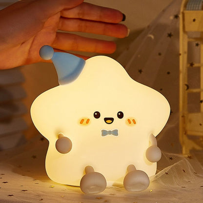 LED Star Night Light - Recahargeable Silicone Touch Table Lamp