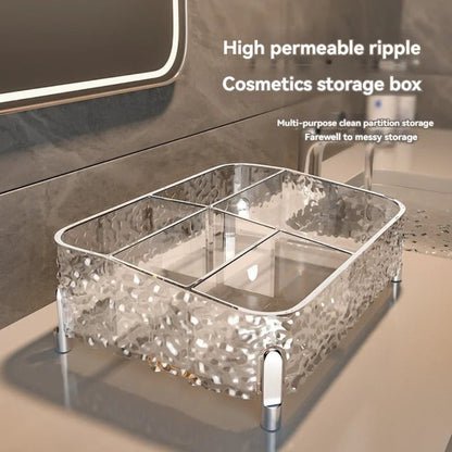 Elegant Crystal Vanity Tray, Acrylic Cosmetic Organizer