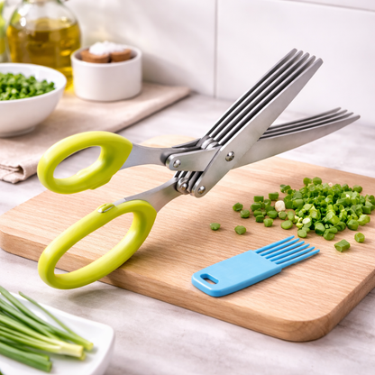 5 Layer Fruit & Vegetables Cutting Scissors Stainless Steel