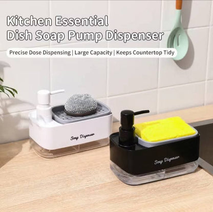 Multifunctional Soap Dispenser, Kitchen Countertop Dishwashing Soap Dispenser, Soap Dispenser With Sponge Holder
