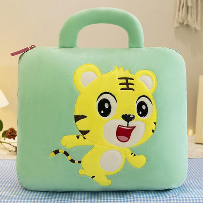 3-in-1 Cartoon Cushion Blanket – Plush Pillow & Travel Blanket
