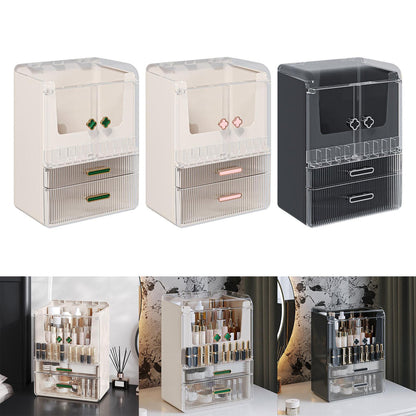 Large Dustproof Waterproof Makeup Organizer, Display Case with Drawers