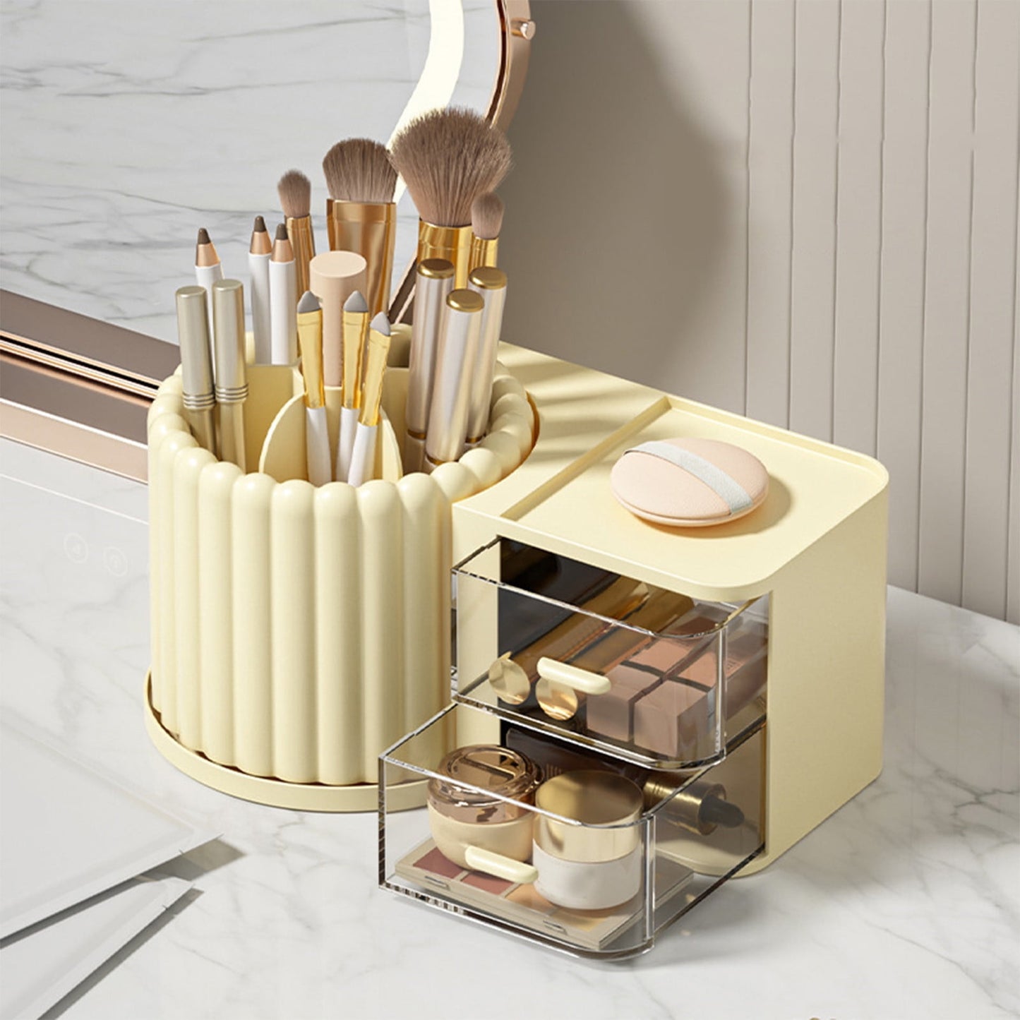 Multipurpose Nordic Style 360⁰ Rotating Makeup Brush Storage Holder