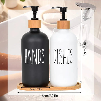 Hand And Dish Soap Dispenser  Glass Material Pair