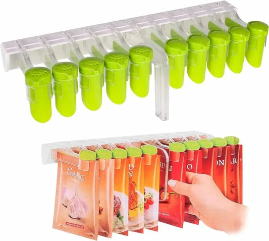 Wall Mounted Spice Bag Storage Rack Punch Free Seasoning Bag