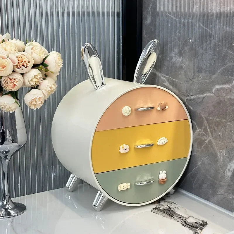 Cute Cartoon Bunny Ear Shape Desktop Cosmetic Organizer (Premium Quality)