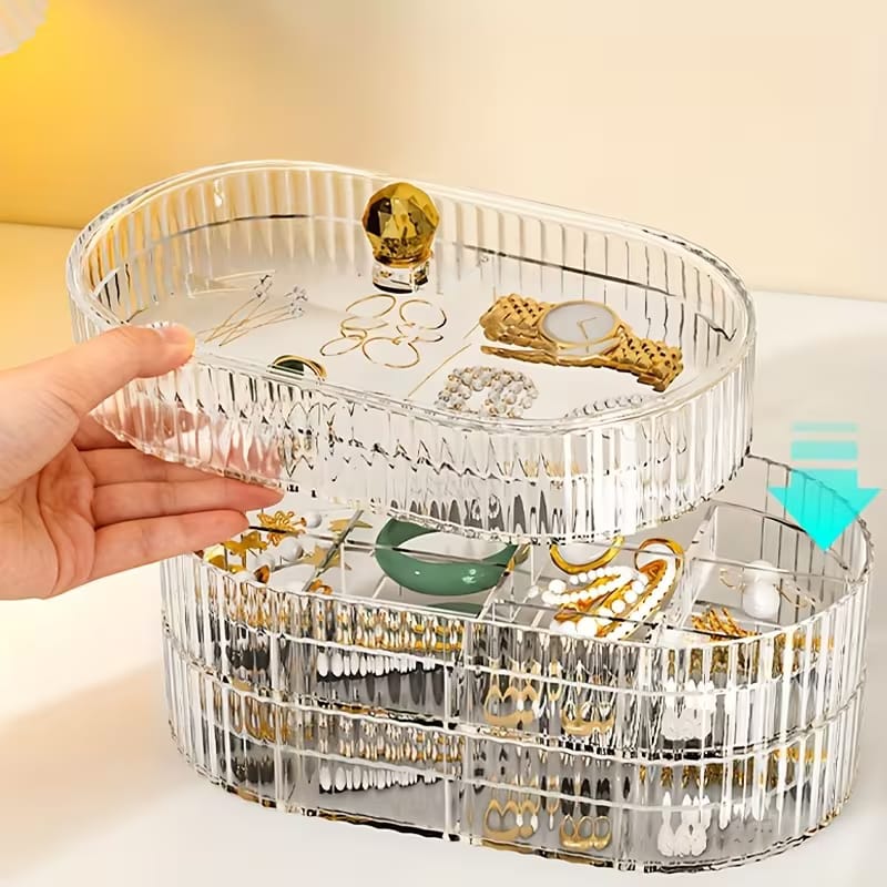 Portable Multiplayer Dustproof Jewelry Organizer Box