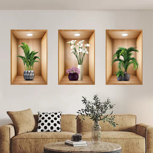 3D Wall Decorative Stickers Set Of 3Pcs