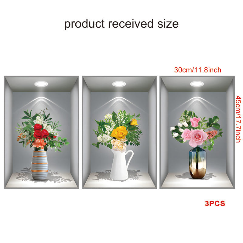 3D Wall Decorative Stickers Set Of 3Pcs