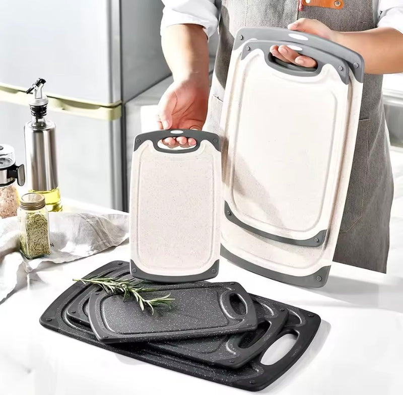 3Pcs Marble Pattern Or Polypropylene Kitchen Cutting Boards Premium Quality