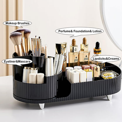 Makeup Organiser with 360° Rotating Makeup Brush Holder