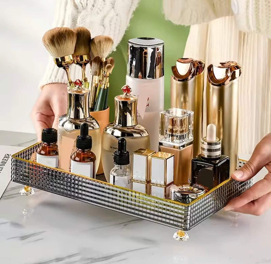 Multipurpose Transparent cosmetics storage Tray