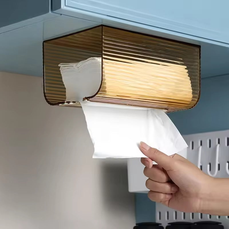 ClearVista Elite Premium Wall-Mounted Acrylic Tissue Box Holder