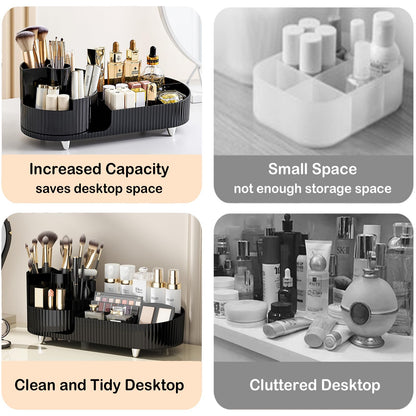 Makeup Organiser with 360° Rotating Makeup Brush Holder