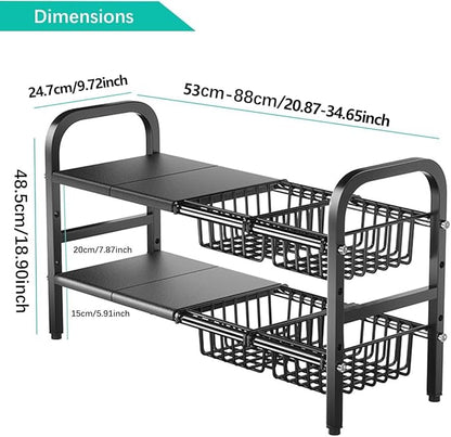 Multipurpose Used Under Sink Adjustable Storage Rack Heavy Quality