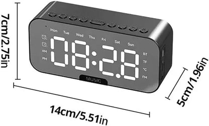 Multifunction Rechargeable Alarm Clock With Wireless Bluetooth Speaker, Radio Desk Clock