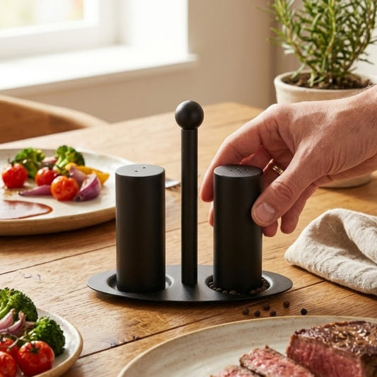 Iron Salt, Pepper & Toothpick Holder Dining Organizer