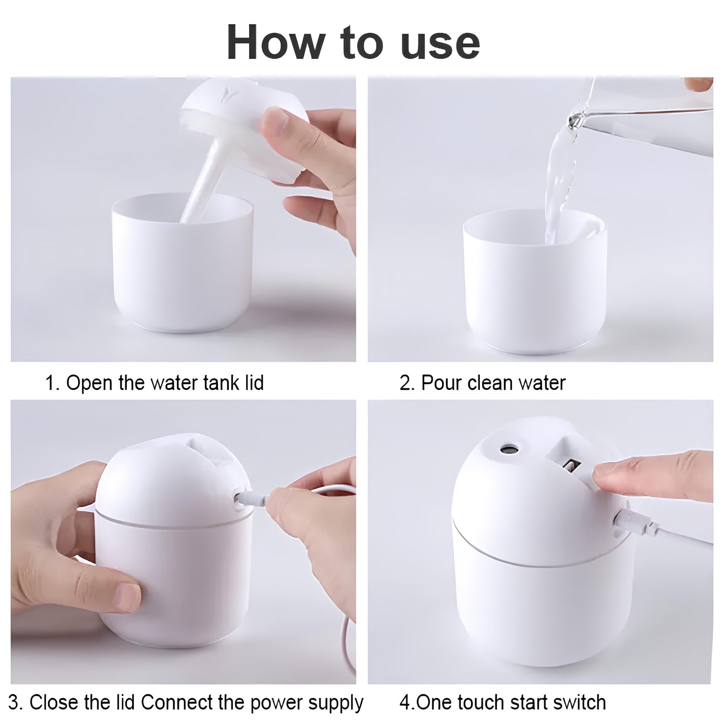 Portable Mini Air Humidifier – USB Desktop Humidifier for Car, Bedroom & Office