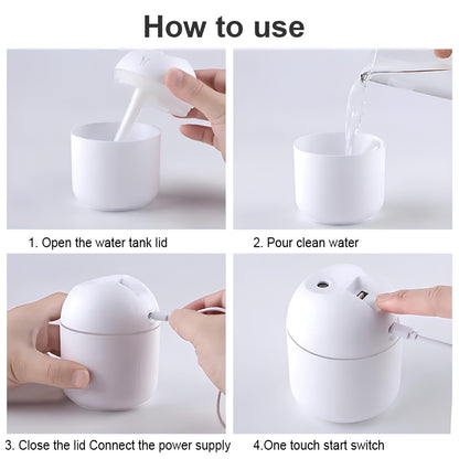 Portable Mini Air Humidifier – USB Desktop Humidifier for Car, Bedroom & Office