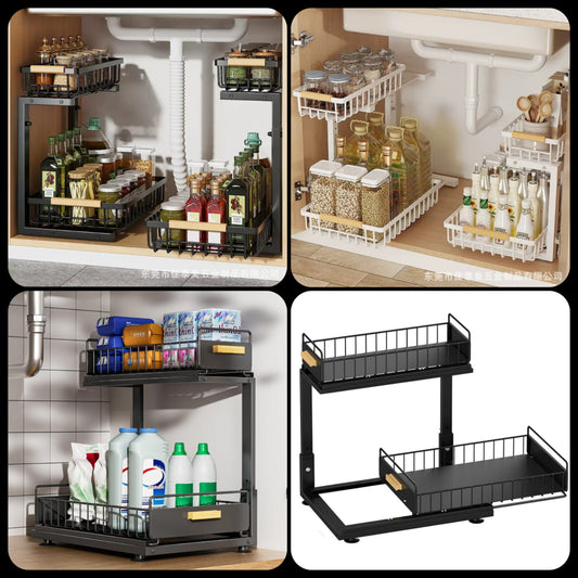 2-Tier Under Sink Organizer Rack Heavy Quality