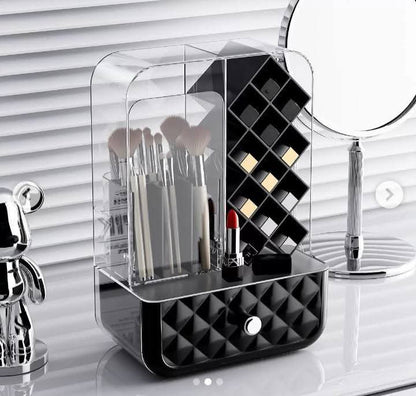 Luxury Dustproof Cosmetic Organizer – Premium Makeup Storage Box with Drawer