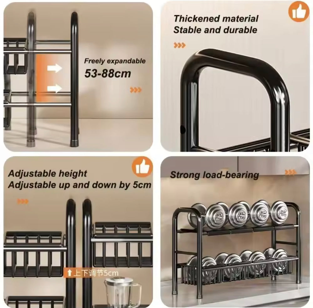 Multipurpose Used Under Sink Adjustable Storage Rack Heavy Quality