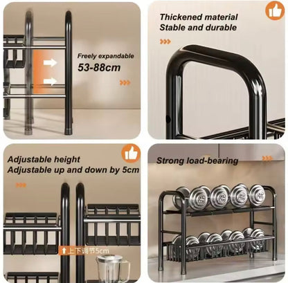 Multipurpose Used Under Sink Adjustable Storage Rack Heavy Quality