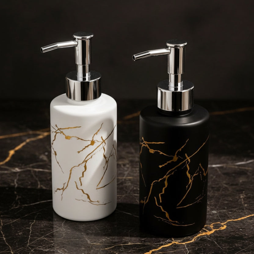 Thunder Design Glass Material Soap Pump Dispenser Set