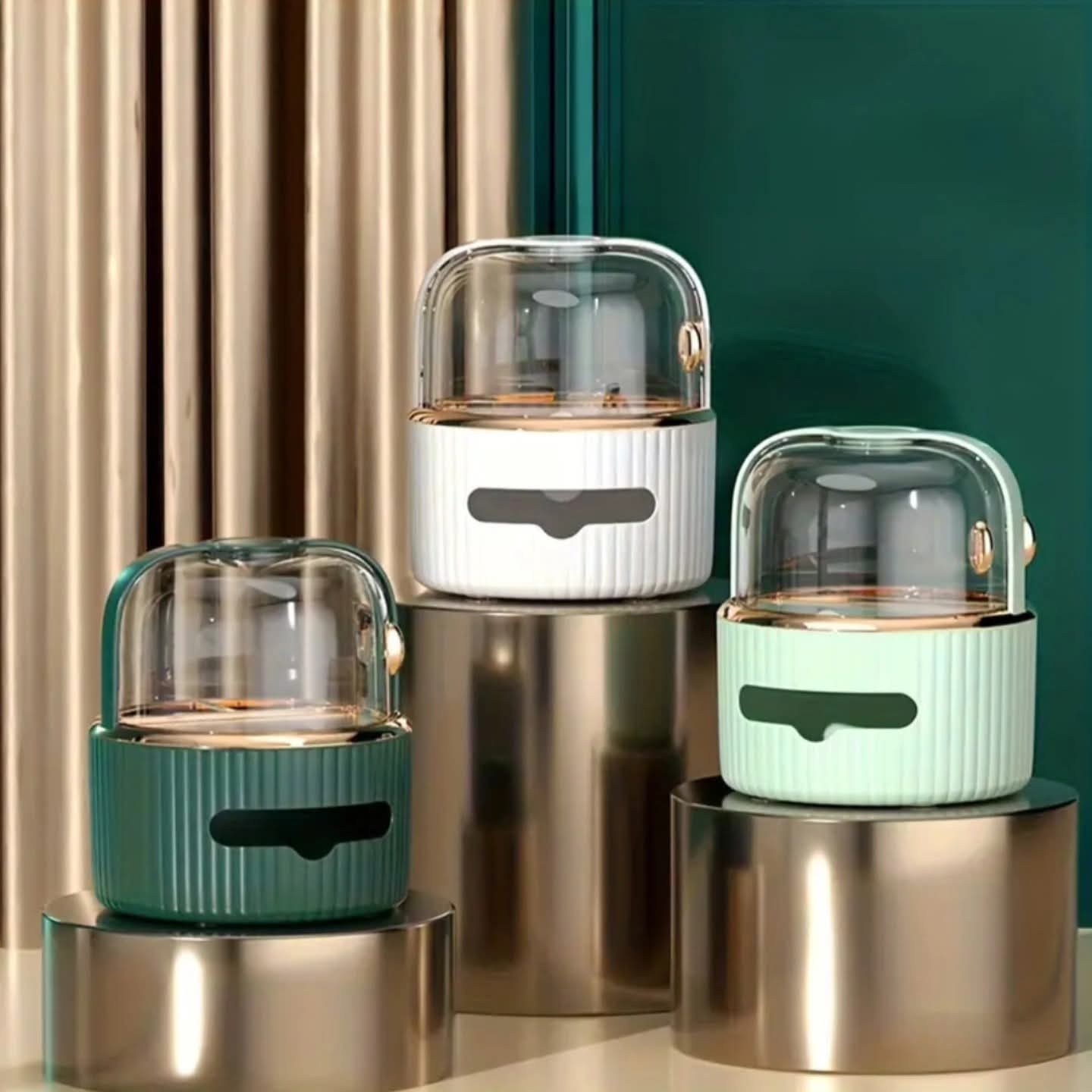 Multi-functional Desktop Tissue Box Organizers With Storage Compartments.