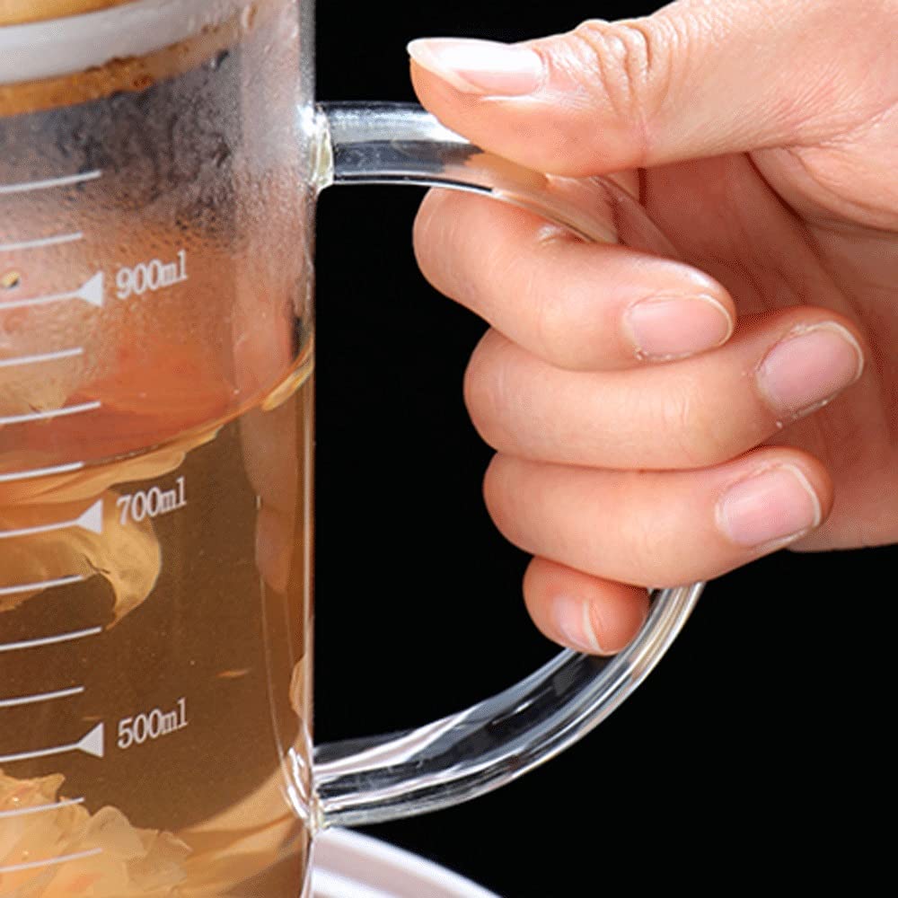Glass Measuring Jug with Wood Lid