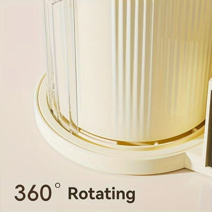 Rotating Brush Holder With Cosmetics Organizer