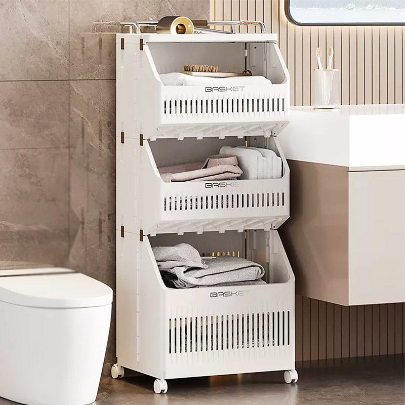 Multi-Layer Dirty Clothes Basket with Wheels – Bathroom Storage Heavy Quality