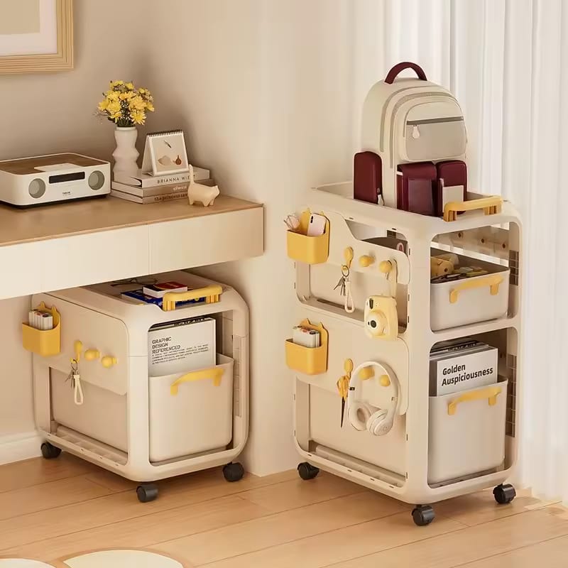 Removable Storage Cart Under Desk Trolley With Drawer Organizer