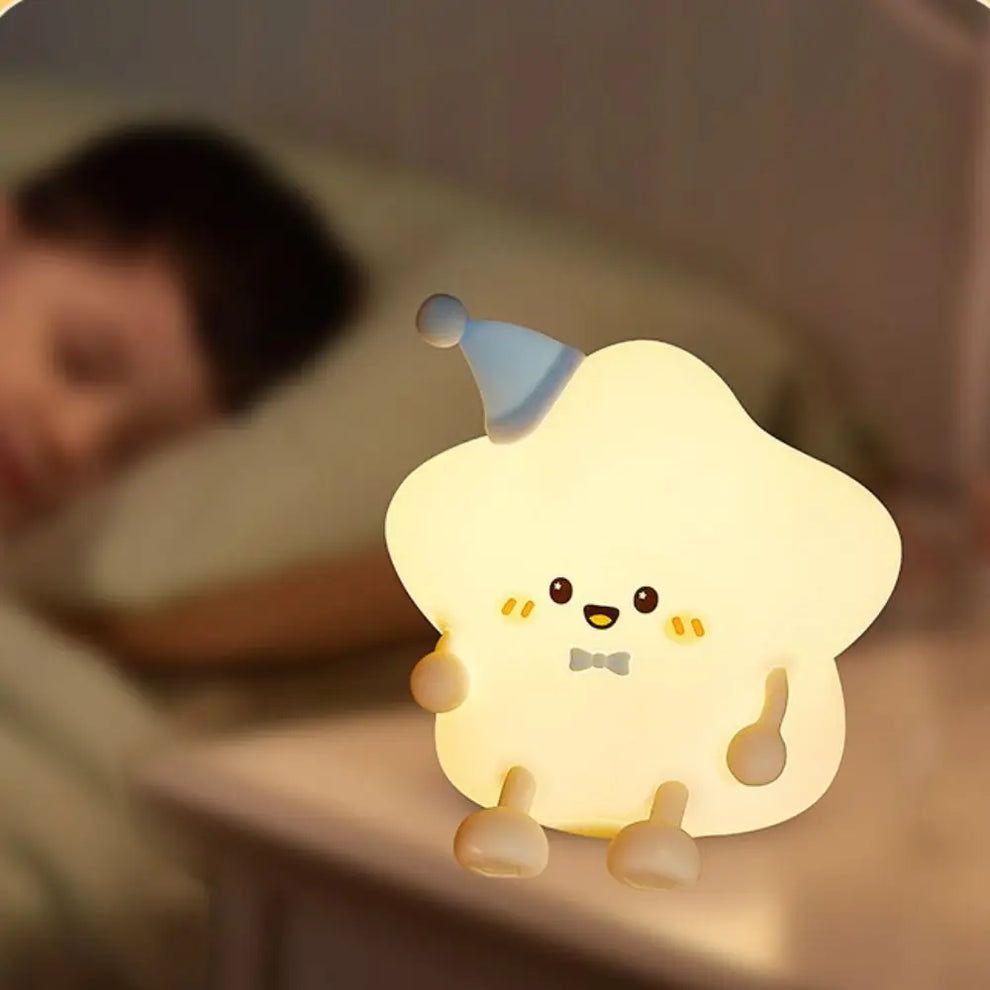 LED Star Night Light - Recahargeable Silicone Touch Table Lamp